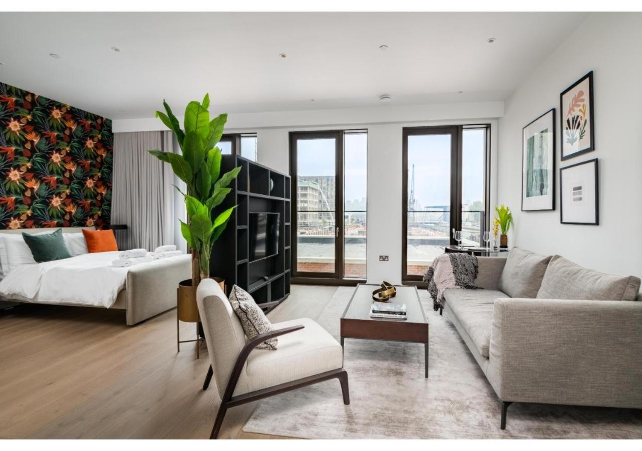 Elegant And Modern Apartments In Canary Wharf Right Next To Thames Londra Exterior foto